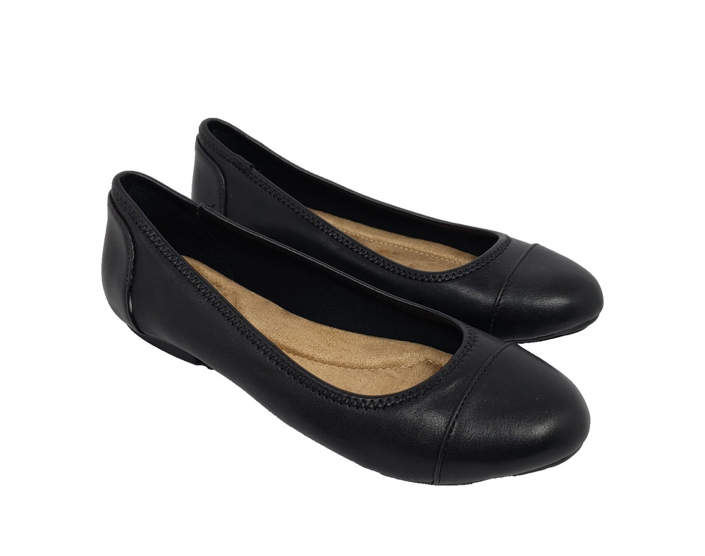 Giani Bernini Tayleep Womens Sz 5.5 Black SlipOn Memory Foam Ballet Flats Shoes